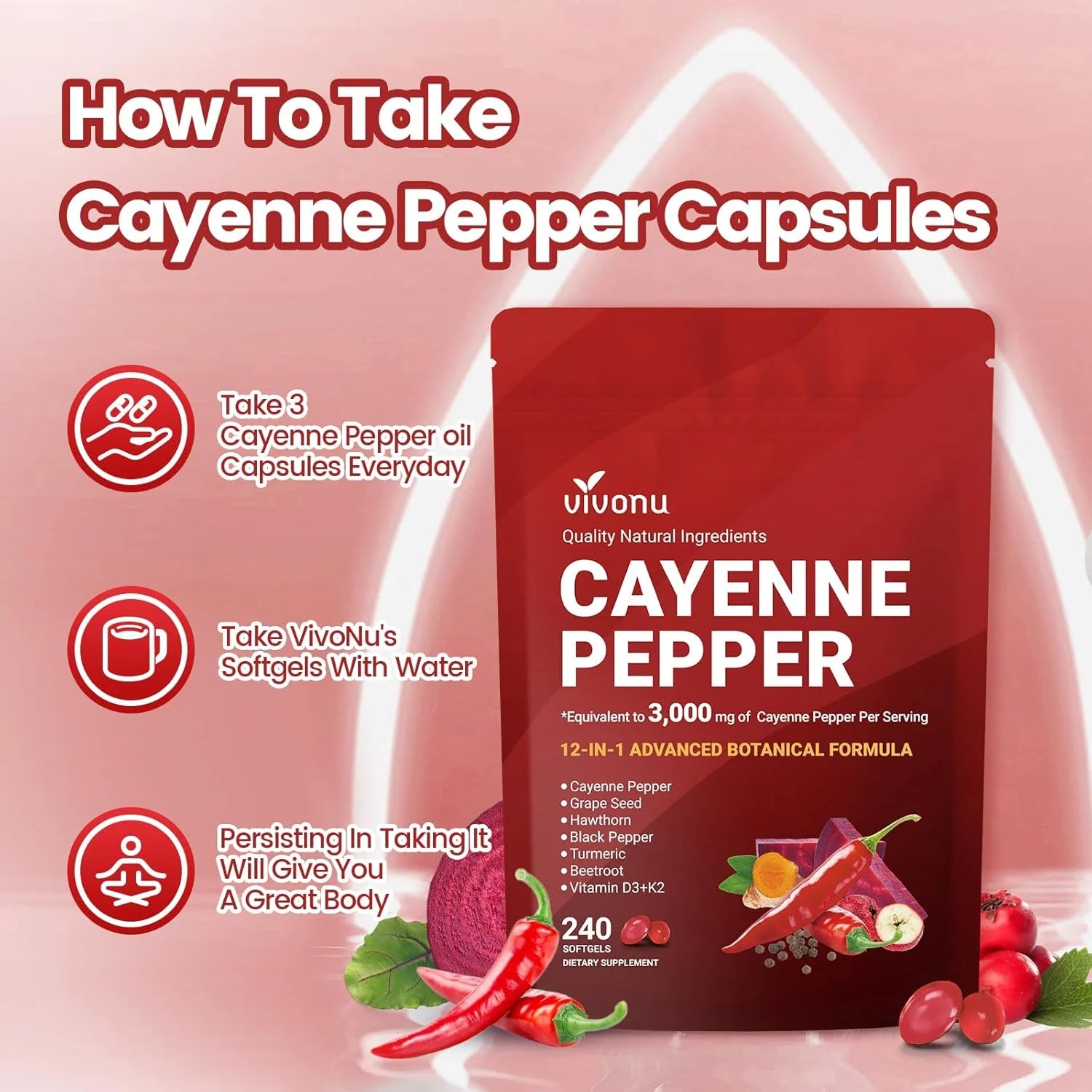 Cayenne Pepper - Dietary Supplement in Soft Capsules