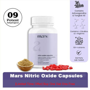 Mars Nitric Oxide Capsules with L-Arginine, L-Citrulline & Adaptogens – Circulation, Endurance & Recovery Support
